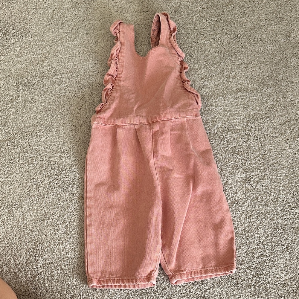 Zara Pink Kids Overalls with Ruffle Straps